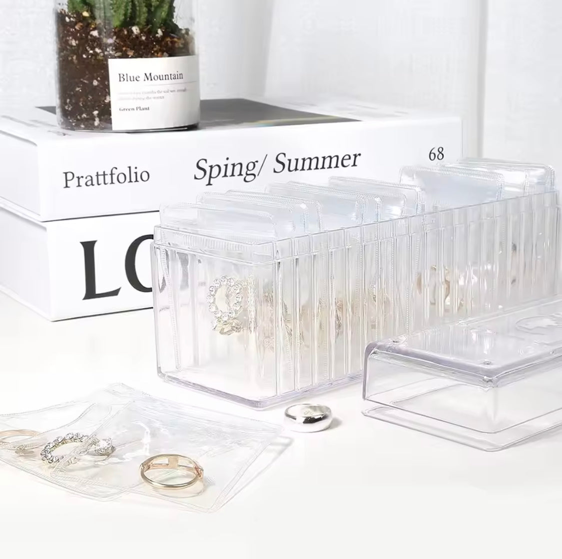Jewelry Organizer With 20 Mini Pouches, Transparent Waterproof Earring Jewelry Storage Box, Acrylic Jewelry Box With 20 Anti Tarnish Jewelry Pouch Jewelry Organizer With 20 Mini Pouches, Transparent Waterproof Earring Jewelry Storage Box, Acrylic Jewelry Box With 20 Anti Tarnish Jewelry Pouch